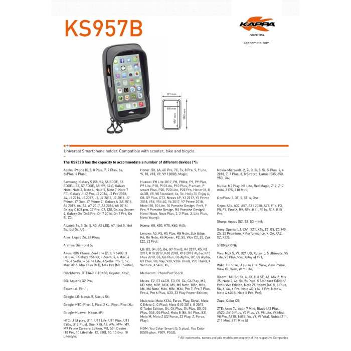 Ellendig voorspelling Ervaren persoon Kappa KS957B case porta smartphone con aggancio moto per tubolare