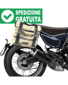 Bags & Bike SCR-04-G Sahara borse in Canvas grigio per Ducati Scrambler 800 e 400 2024.