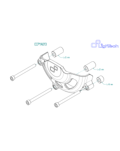 Lightech ECPYA013NER protezione alternatore lato sinistro per Yamaha MT-09 dal 2024.