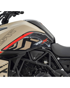 Adesivi laterali serbatoio beige per Benelli TRK 702X.