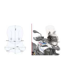 Givi AF5127 cupolino trasparente scorrevole Airflow  con 12 cm di escursione per moto BMW 750 GS