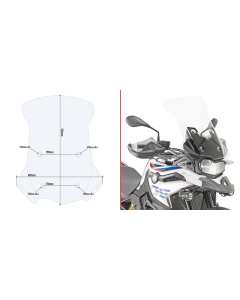 Parabrezza alto trasparente per BMW F 800 GS dal 2024 Kappa KD5127ST.