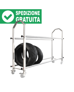 Lightech RSS004 carrello porta cerchi e ruote in acciaio inox.