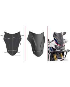 GIVI D1144BO Cupolino Basso sportivo specifico Nero Opaco per HONDA CRF1000L AFRICA TWIN (18 > 19), CRF1000L AFRICA TWIN ADVENTURE SPORTS (18 > 19) 