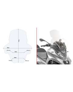 Givi D5613ST parabrezza trasparente per scooter Piaggio MP3 350–500 SPORT__BUSINESS dal 2018