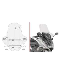 Givi D6110ST parabrezza completo di paramani trasparente per scooter Kymco AK550