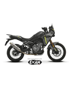 EXAN terminale OV-Rally in acciaio inox satinato XCF01-00-ORI per al moto CFMoto 450MT.