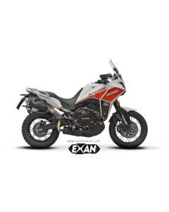 Exan XMM01-H00-XRN terminale in acciaio inox nero X-Rally alto per la moto Morini X-Cape 650.