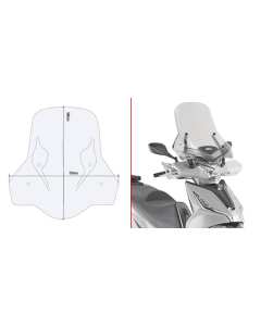 Givi 6114DT parabrezza alto trasparente per Kymco Agility 300 R16 dal 2019