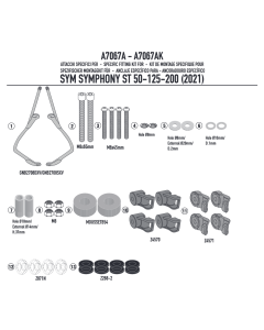 Givi A7067A kit di attacchi per il parabrezza 7067A su Sym Symphony ST 50-125-200 dal 2021