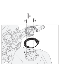 Givi BF52 Kawasaki Z750 flangia aggancio borse da serbatoio Tanklock dal 2003 al 2006