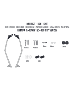 Givi D6115KIT kit di attacchi per montare il parabrezza 6115DT su Kymco XTown 125-300 City dal 2020