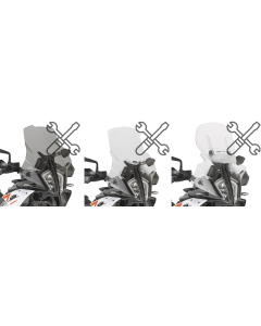 Givi D7717KIT kit di attacchi per montare il cupolino D7716S, D7716ST e AF7716 su KTM 890 SMT.