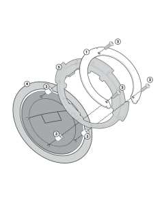 Flangia metallica necessaria per montare le borse da srbatoio Givi con aggancio tanklock su moto Suzuki  DL 650 V-Strom (04 > 11) e DL 1000 V-Strom (02 > 11)