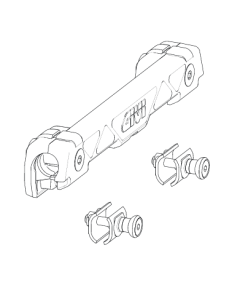 Il kit di aggancio Givi OFCAM permette di montare le valigie laterali monokey in alluminio Trekker Outback su telaietti porta valgiie laterali PL One Fit Neutri.