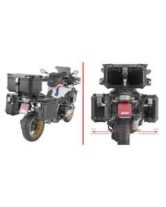 Givi PLOS5108CAM telaietti porta valigie laterali con lato destro scantonato Bmw R 1250 GS.