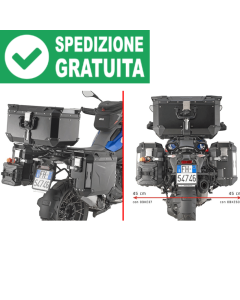 Givi tris di valigie per Bmw R 1300 GS in alluminio nere Trekker Outback Evo.