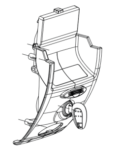 Givi Z2751M-B45R blocco cerniera montato per bauletto B45+.