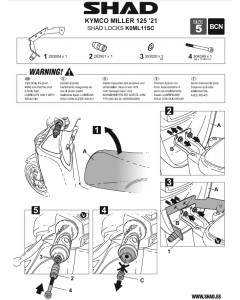 Shad K0ML11SC staffa di aggancio antifurto manubrio per Kymco Miller 125 dal 2021