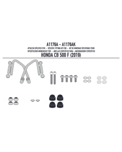 KAPPA A1176AK kit di attacco specifico per 1176AK, 1176ABLK e per cupolino per moto Honda CB 500 F 2019