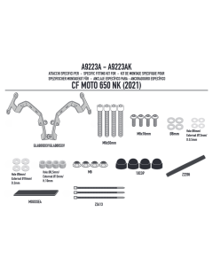 Kappa A9223AK kit di attacchi per i cupolini 1176AK e 1176ABLK sulla moto CFMOTO 650 NK