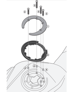 Kappa BF55K flangia Tanklock e TanklockED per borse da serbatoio su moto Voge Brivido e valico 500 DS 300R