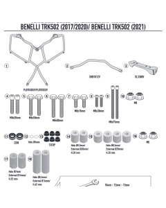 Kappa KL8712 porta valigie laterali monokey per Benelli TRK502 dal 2021