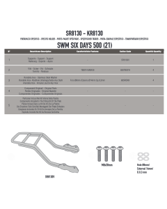 Kappa KR8130 attacco bauletto moto SWM SIX DAYS 500 dal 2021