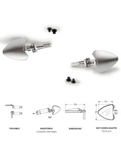 Puig coppia di specchietti moto Fold in alluminio neri