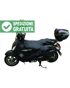 Copertina coprigambe Termoscud R205 realizzata per essere montata sullo scooter marca Sym modello Fiddle II III 50/125/150.