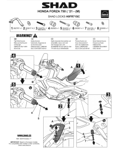 Shad H0FR71SC Honda Forza 750 staffa montaggio antifurto da manubrio