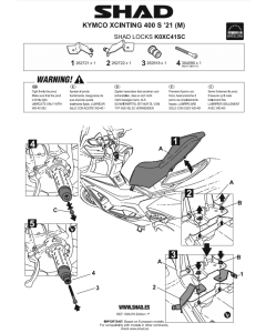 Shad K0XC41SC  Kymco Xciting 400S staffa sella per antifurto manubrio