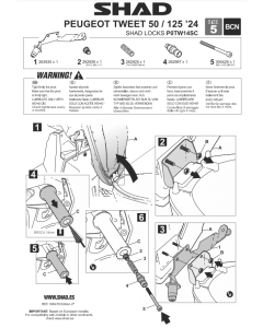 Shad P0TW14SC staffa per antifurto manubrio Peugeot Tweet 50 e 125 dal 2024.