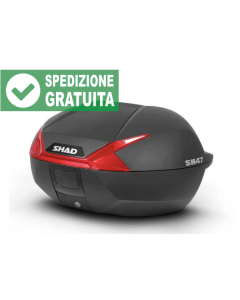 Bauletto moto Shad SH47 catadiottri rossi