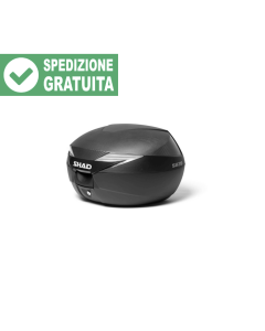 Bauletto per moto o scooter Top Master Shad SH39 cover carboon look da 39 litri di colore nero comprensivo di piastra di aggancio.