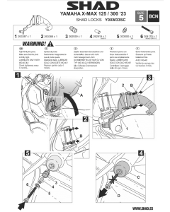 Shad Y0XM33SC staffa antifurto da manubrio per Yamaha XMAX 125 e 300 dal 2023.