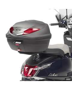 Attacco posteriore specifico per bauletto Givi SR6109 per moto KYMCO Like 125-150 (17 > 18), con piastra inclusa.