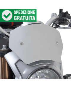 Cupolino in alluminio spazzolato completo di kit di montaggio SW-Motech SCT.10.033.10000/S per la moto CFMoto 700 CL-X. 