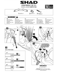 Shad S0FD11SC Sym Fiddle 125 attacco sotto sella per antifurto manubrio