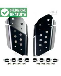 Unit Garage 3312 protezioni radiatore laterali in alluminio anodizzato nero per harley Davidson Pan America 1250