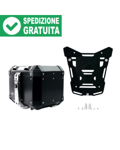 Unit Garage AL15_BL+AL14 bauletto e piastra nera Atlas per BMW R 1300 GS.