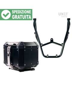 Unit Garage AL3_BL+3601 bauletto e portapacchi nero per Aprilia Tuareg 660