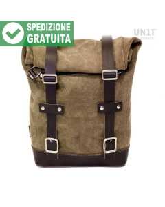 Unit Garage U002 borsa in crosta di cuoio laterale moss grey da 10-14 litri