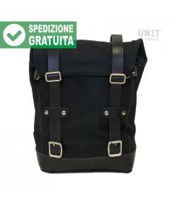 Unit Garage U001 borsa moto laterale Canvas nera da 10-14 litri