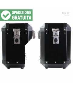 Unit Garage AL2C_BL Atlas coppia di valigie moto in alluminio nero da 47 e 41 litri