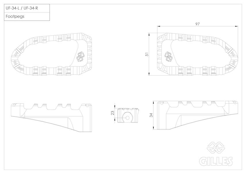 SW-Motech GK-950-UF34-SET-B pedane moto NX500X.