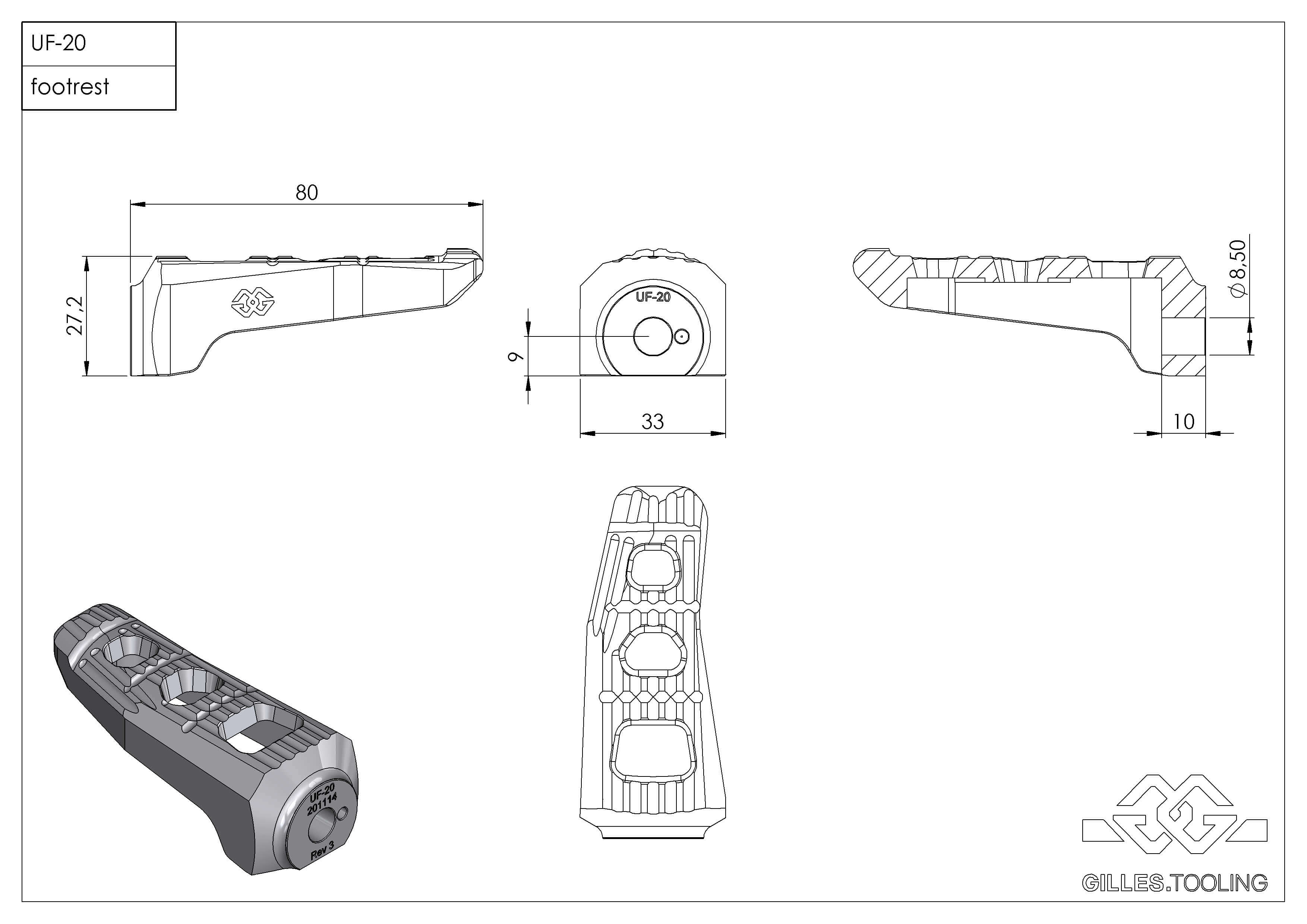 Misure pedane Gilles Tooling UF-20 Touring.