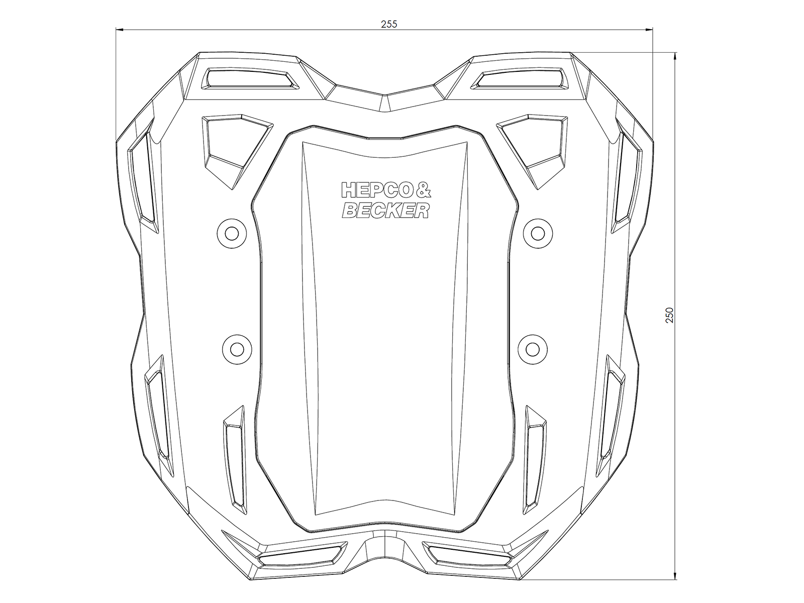 Hepco & Becker Smartrack piastra posteriore dimensioni.