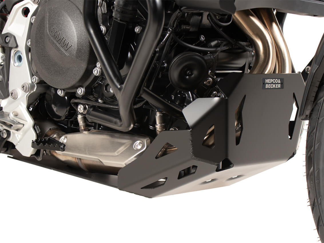 Paracoppa nero per Bmw F 800 GS dal 2024 in alluminio tedesco.