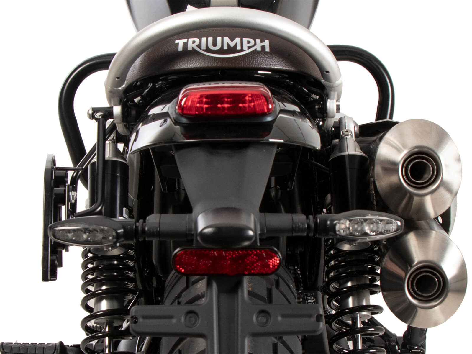 Ingombro telaietto sinistro C-Bow sulla moto Triumph Scrambler 1200 X dal 2024.